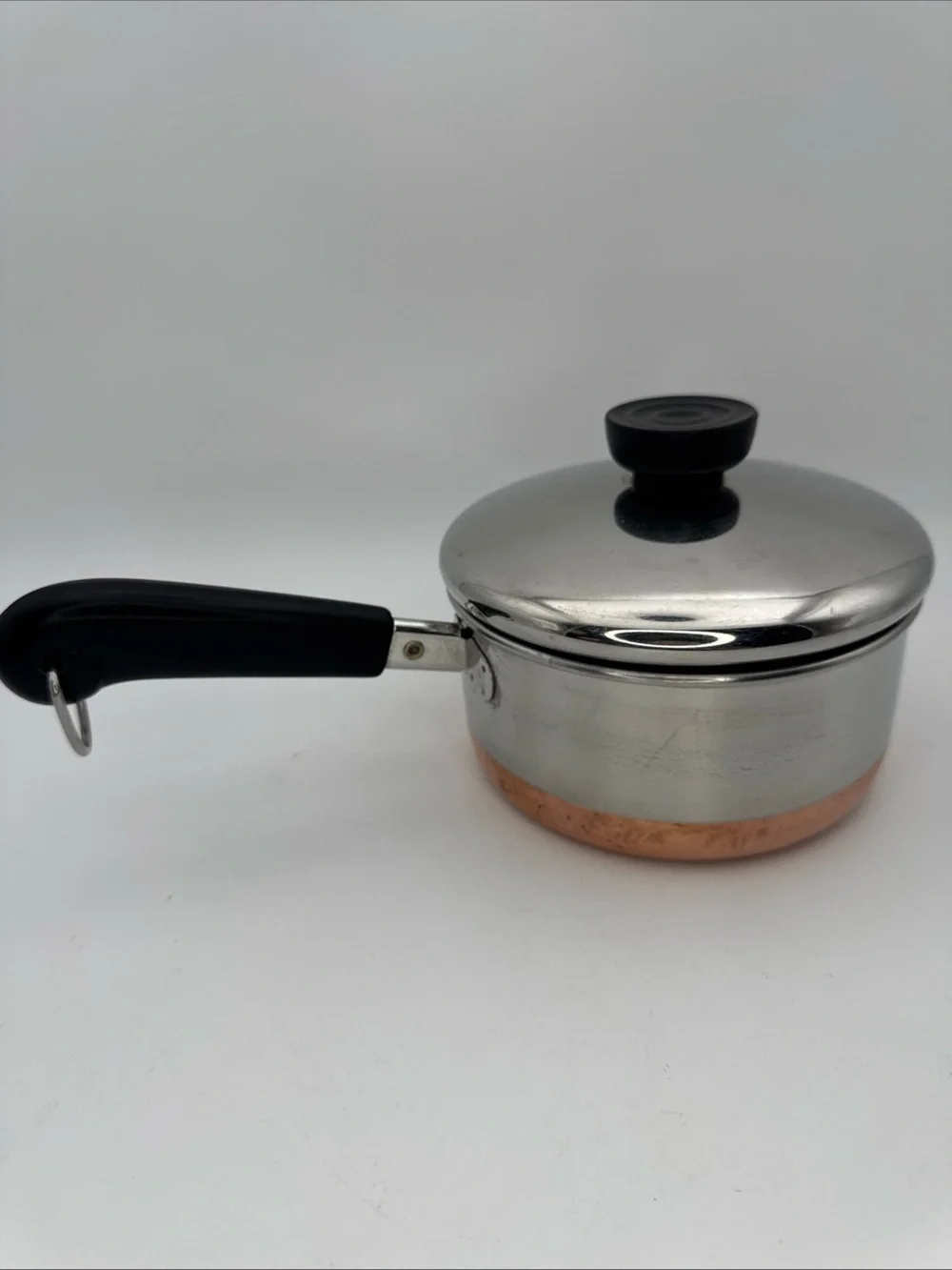 Vintage Revere Ware 1 Quart Stainless Steel Saucepan Copper Clad Bottom and Lid
